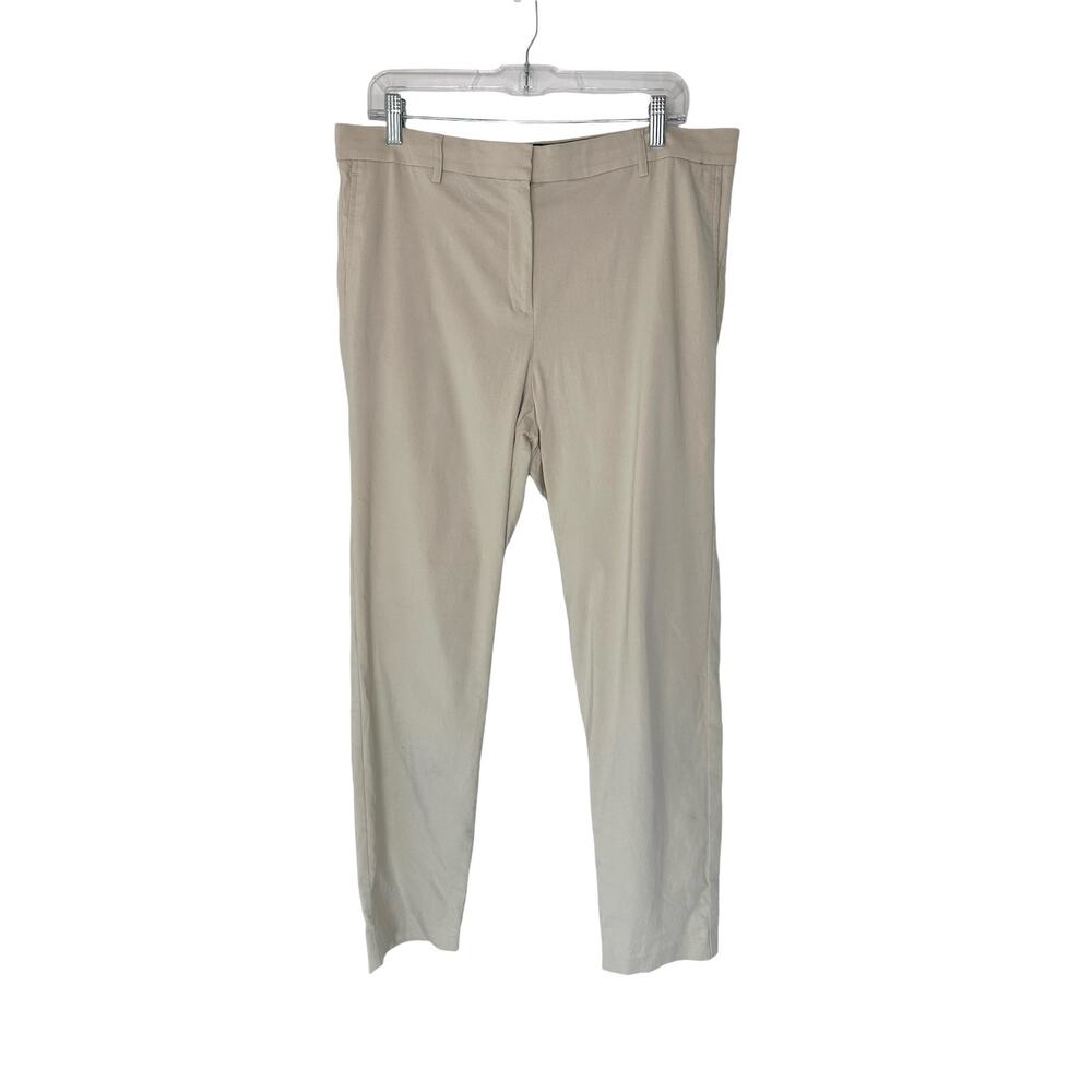 J. Jill Tan Khaki Career Wearever Collection Refined Woven Trousers Size 14 Tall